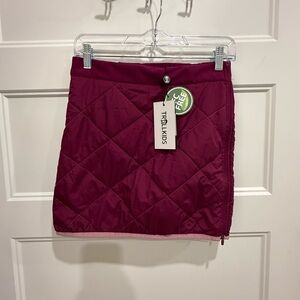 Troll Kids Quilted Mini Skirt in Deep Burgundy